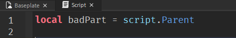 Code in Roblox - Lua Script Local Variable