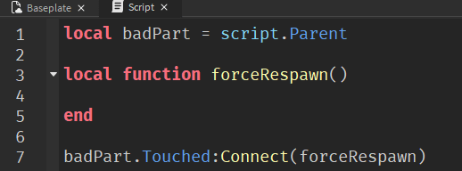 Code in Roblox - Lua Script Function