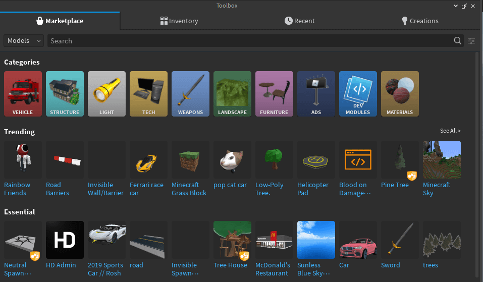 Roblox Toolbox Full Guide