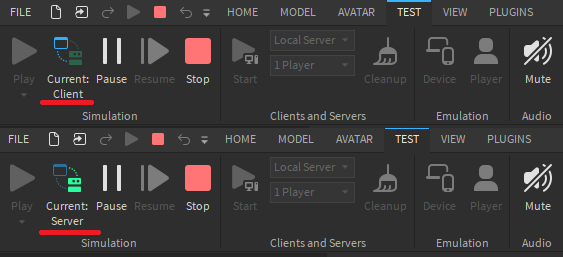 Roblox Studio Playtest Client Server Options